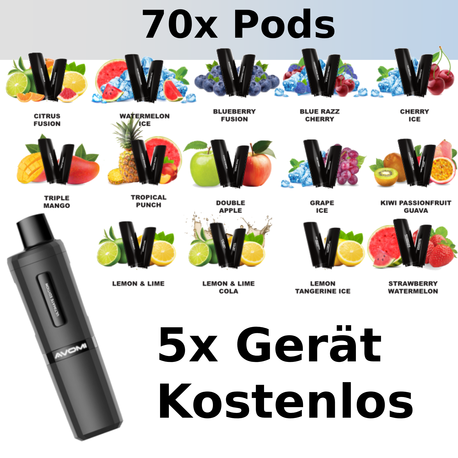 70x Avomi Pods | Free 5x Gerät